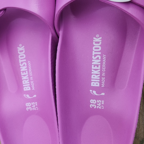 Birkenstock Eva Madrid Purple Slides Essentials Size 7 38 Bright Bold Dopamine - Picture 2 of 3